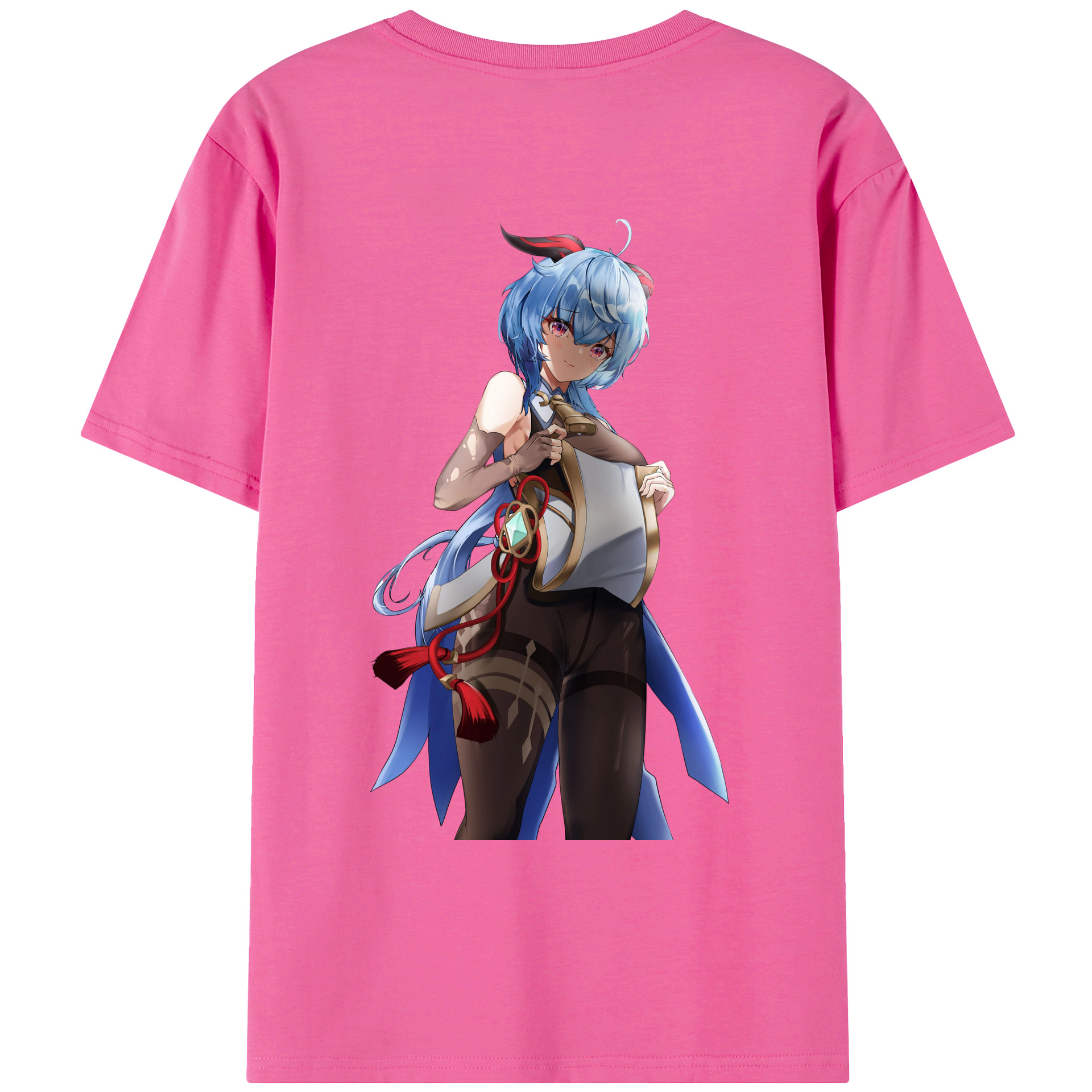 げんし神 甘雨 かんう genshin Ganyu レディース半袖Tシャツ(バックプリント)